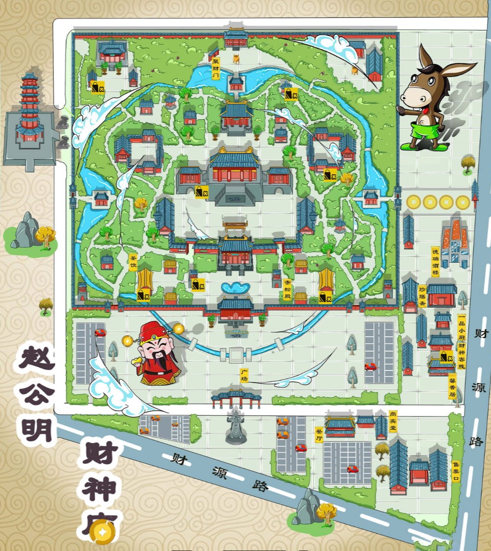 庆元寺庙类手绘地图
